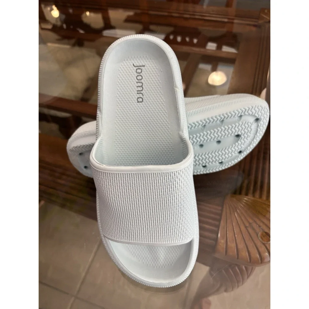 Joomra Recovery Slides Men's White Slide Sandals Slip Resistant US 8